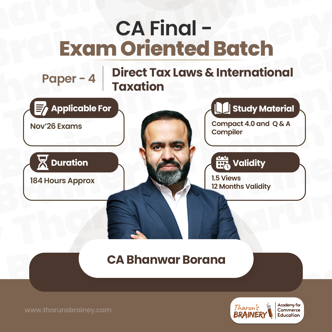 CA Final Direct Tax | Exam Oriented Batch For Nov 26 Exams - Full English