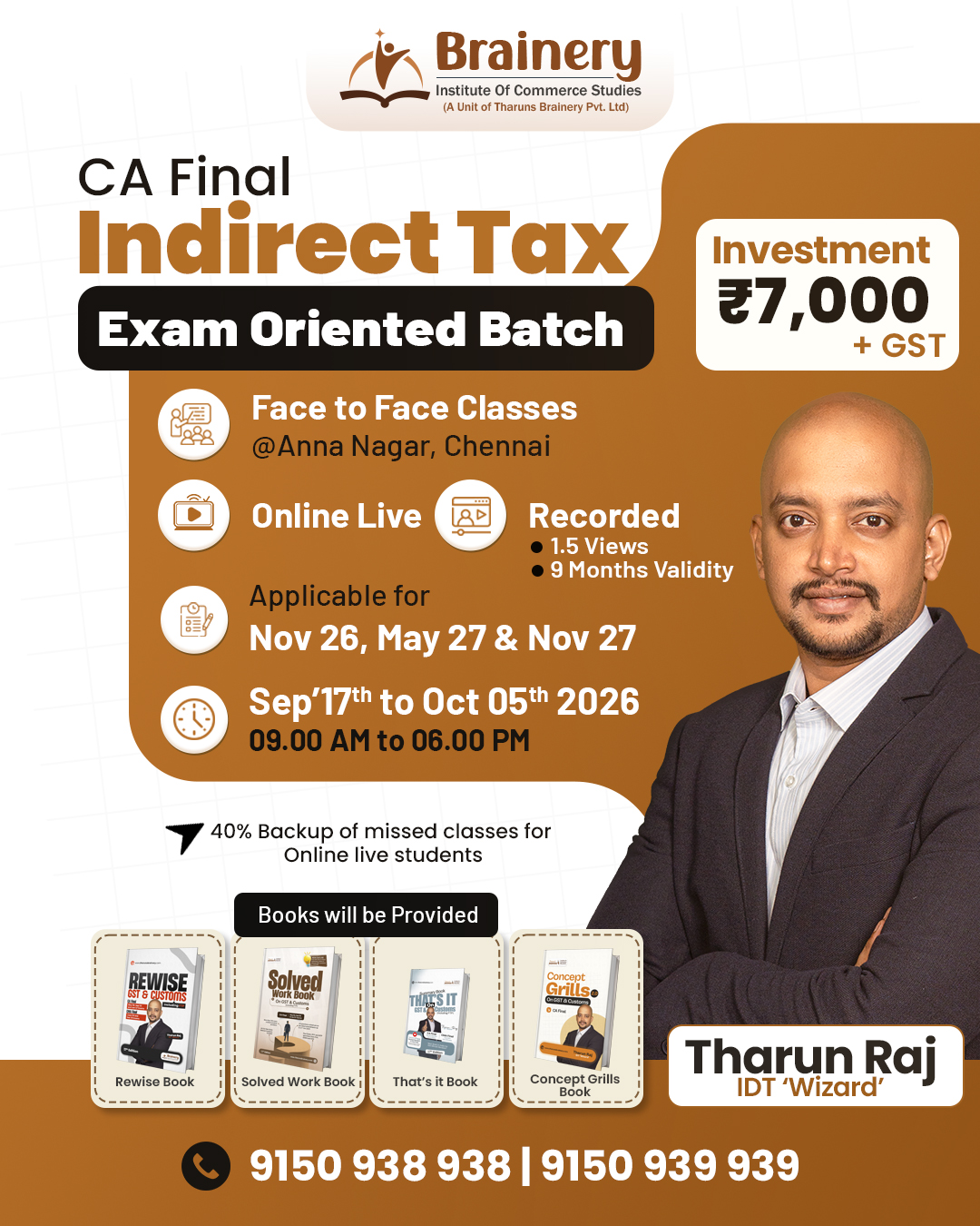 CA Final – Indirect Tax Laws | Exam Oriented Batch – Nov 26 / May 27 / Nov 27 Exams
