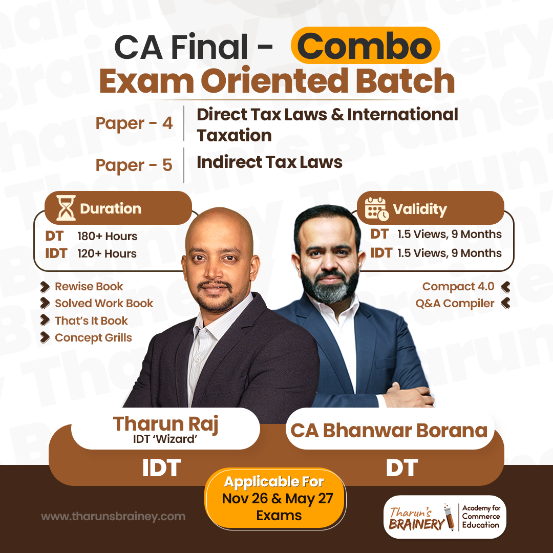CA Final DT & IDT | Exam Oriented Batch Combo